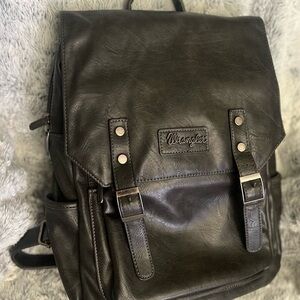 Wrangler Black Leather Backpack